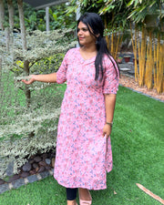 Orange Hakoba Kurti for Women β Birthday & Festive Wear by Stanwells Designs